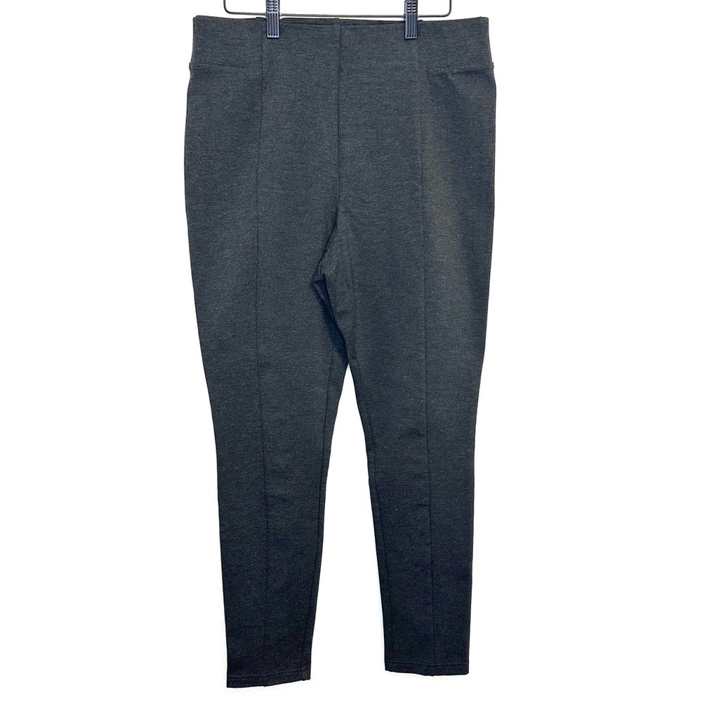 Molly And Isadora Plus Size 0x Dark Heather Grey Pleated Slim Ankle